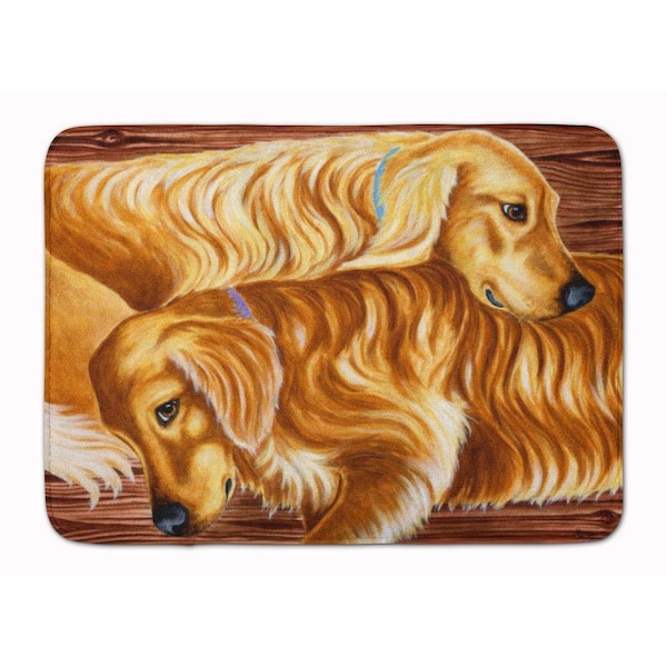 Jensendistributionservices Zeus & Chloie the Golden Retrievers Machine Washable Memory Foam Mat MI2550522 - main